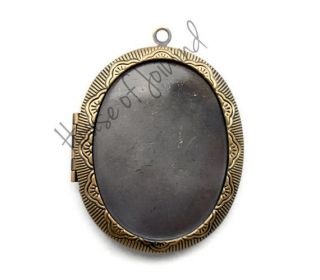 Antique Brass Locket for 30x40mm Cameo Settings 30mm x 40mm Cabochon 
