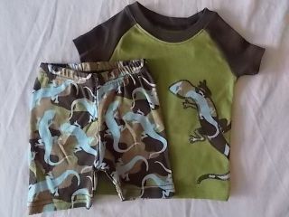 NWT Boys Gymboree Lizard camo shirt & shorts pajamas gymmies ~ 5 12