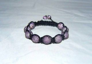   STYLE BRACELET WITH 12MM REAL MICRO PAVE SET PINK CZ BRASS BEADS