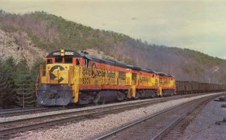 Postcard Train CHESAPEAKE & OHIO Coal GE U 30 B #8206 Clifton Forge 