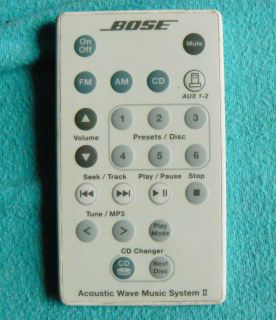 BOSE ACOUSTIC WAVE II 5 CD CHANGER REMOTE CONTROL WHITE