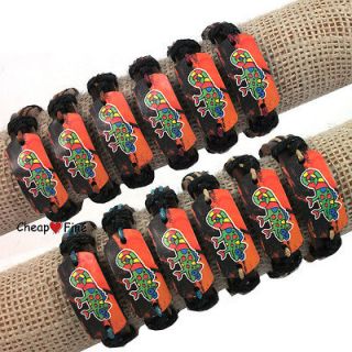   lots 12pcs Stylish Cartoon Chameleon symbol Genuine Leather bracelet