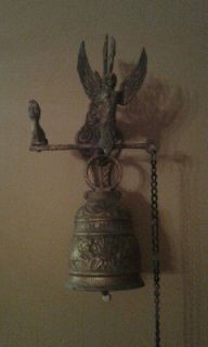 ANTIQUE European CHURCH BELL   ST. MARKS BELL  QUI TANGIT VOCEM MEAM 