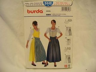 Burda Sewing Pattern for Dirndl and Trachten 8448 Sizes US 12 28 EU 38 