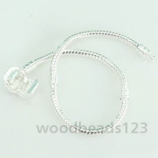 10pc Plain Silver For European Beads Charms Bracelet NG