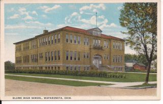 Wapakoneta, Ohio Blume High School postcard