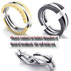   Mens Women Stainless Steel Ring Golden/Black/S​ilver Size 8 12