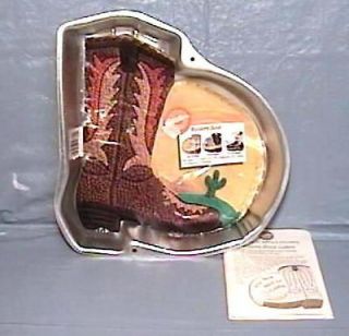 Wilton WESTERN BOOT Cake Pan Insert & Instruct Bk Country COWBOY 
