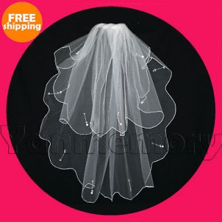   Wedding Bridal Scallop Sequin Veil Fingertip Length Bridal Accessories