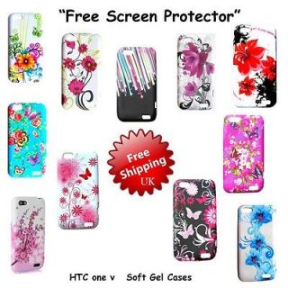For HTC ONE V Colorful Flower Butterfly Mobile Phone Case Cover OneV 