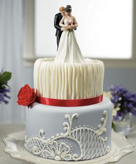   ROSE Couple Romantic Wedding Bride And Groom Figurine Cake Topper Top