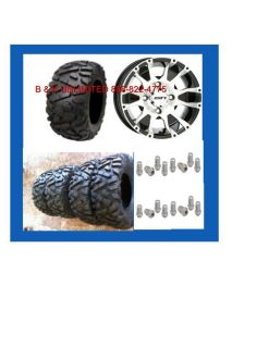   350 4 26 TRILOBITE ATV Tires 4 C7 STI ALLOY Wheels LUG NUTS NEW