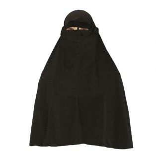 Tie Back Combined Attached Islamic Khimar Niqab Hijab Abaya Face Veil 