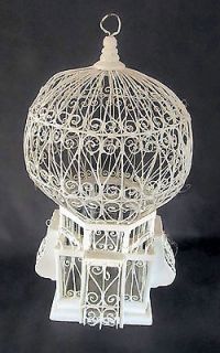   Antique ORNATE Victoran Dome Globe Wire & Wood Bird Cage, from Russia