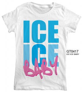   Two Sleeves Ice Ice Baby Ladies T Shirt 90s Vanilla Ice, Funny,Slogan