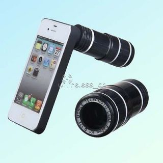 12x Zoom Telescope Camera Lens Clear w/ Tripod Case Cover for iPhone 4 