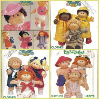 Vintage Cabbage Patch Doll Clothes Sewing Pattern Butterick w Iron On 