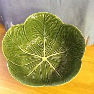 Majolica Bordallo Pinheiro Cabbage Leaf Large Serving Bowl