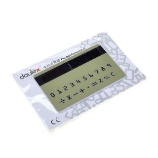 Cool Novel Cyan 8 Digit Mini Credit Card Solar Power Pocket Calculator