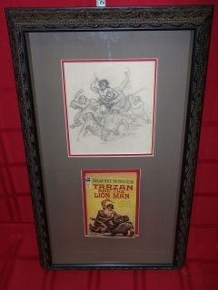 Frank Frazetta Original Art Tarzan and The Lion Man w/Book