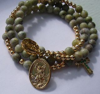 Connemara Marble Rosary Wrap Bracelet with added medals.