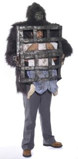 Gorilla Carrying A Man In Cage Adult Costume One Size Fits Most