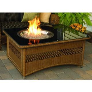 complete, outdoor firepit, propane,Wicker,glass top,auto ignition,self 