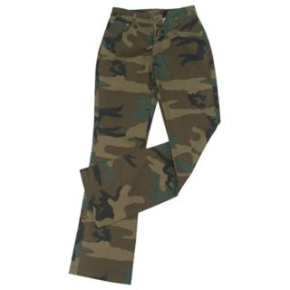 Womens Girls Woodland Camouflage Stretch Flare Pants   FREE SHIPPING