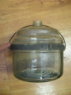 Vintage Glass Kerosene Stove Oil Jug with Handle Country Farm Decor