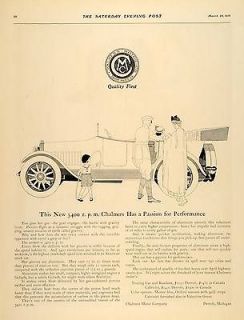 1916 Ad Chalmers Antique Car Detroit Hula Hoop Child   ORIGINAL 