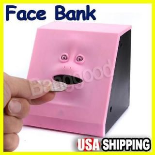 New Facebank Face Bank Saving Sensor Coin Money Eating Box Piggy Cute 