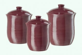 Classic Ribbed Ceramic Canister Set   Various Colors to Choose From 
