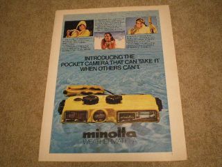 1980 Minolta Weathermatic A Pocket Camera Magazine Ad