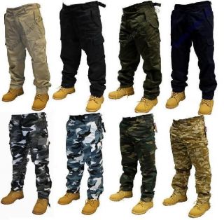 MENS ARMY CARGO CAMO COMBAT TROUSERS/PANTS FREE POSTAGE