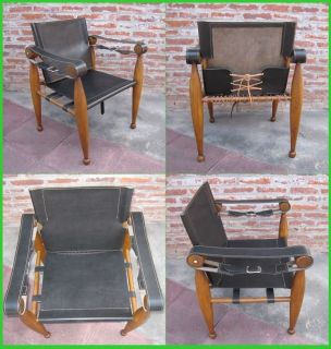 Amancio Williams Chair Safari Camp Handmade Chair in Leather and Wood