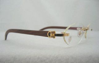   new Paris %Cartier eyeglasses glasses wood frame sunglasses 61g