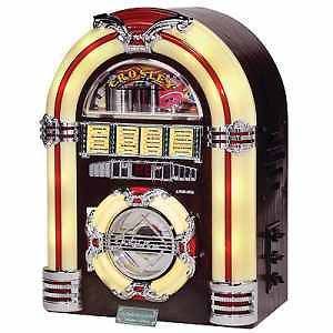 CROSLEY 1947 CD PLAYER JUKE BOX w/ AM/FM ANALOG RADIO/TUNER+LE​D 