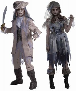 Zombie Pirate Dress & Zombie Pirate Adult Couples Costume Set