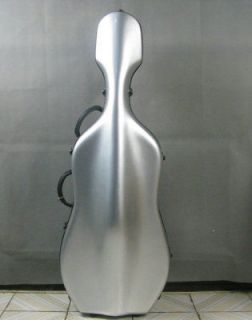 strong,hard 4/4 bright gray fiberglass cello hard case