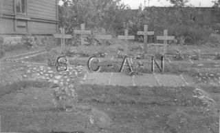 WWII German Large RP  Mil Cemetery  Graveyard  Grave  Flowers  Wooden 