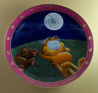 Day With Garfield Cat Plate DREAMS CAN TAKE YOU ANYWHERE Jim Davis 