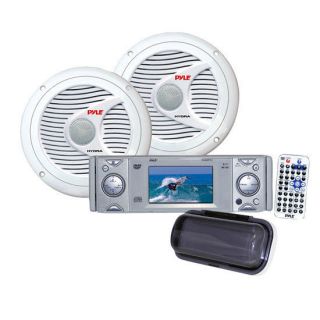 NEW Pyle Marine 3 DVD/CD Stereo Player Receiver + 2x 150W 6.5 