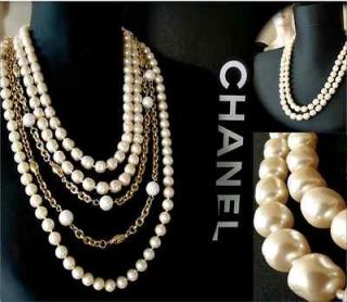 CHANEL Pearl Necklace Sautoir vtg Long Iconic Coco Classic Jackie O 