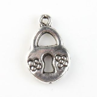   Wholesale Vintage Silver Carved Flowers Locket Charms Alloy Pendants
