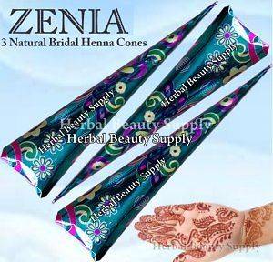 Zenia Best Quality Pure Henna Mehendi Temporary Tattoo Cones Fresh 