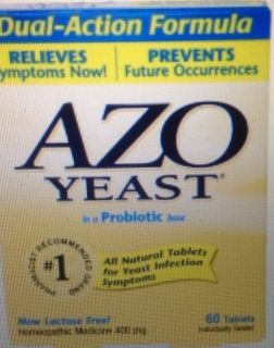 AZO Yeast natural, yeast infection relive 60 tabs box