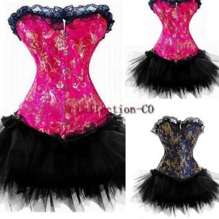 Burlesque Moulin Rouge Corset Tutu Petticoat Costume Party Show Ladies 