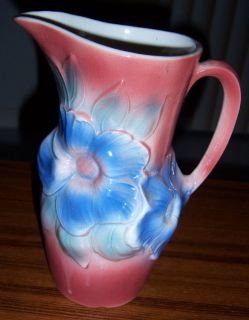   COPLEY VINTAGE FLOWERED CERAMIC PITCHER   8X 6 FROM PRIVATE ESTATE