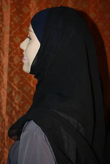 Hijab Scarf 77x33 Chiffon Dupatta Black, Brown, Blue, Pink Muslim 