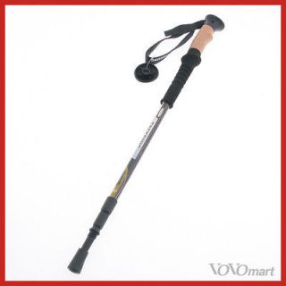   Retractable Cork Handle Walking Hiking Pole Trekking Stick Ultralight